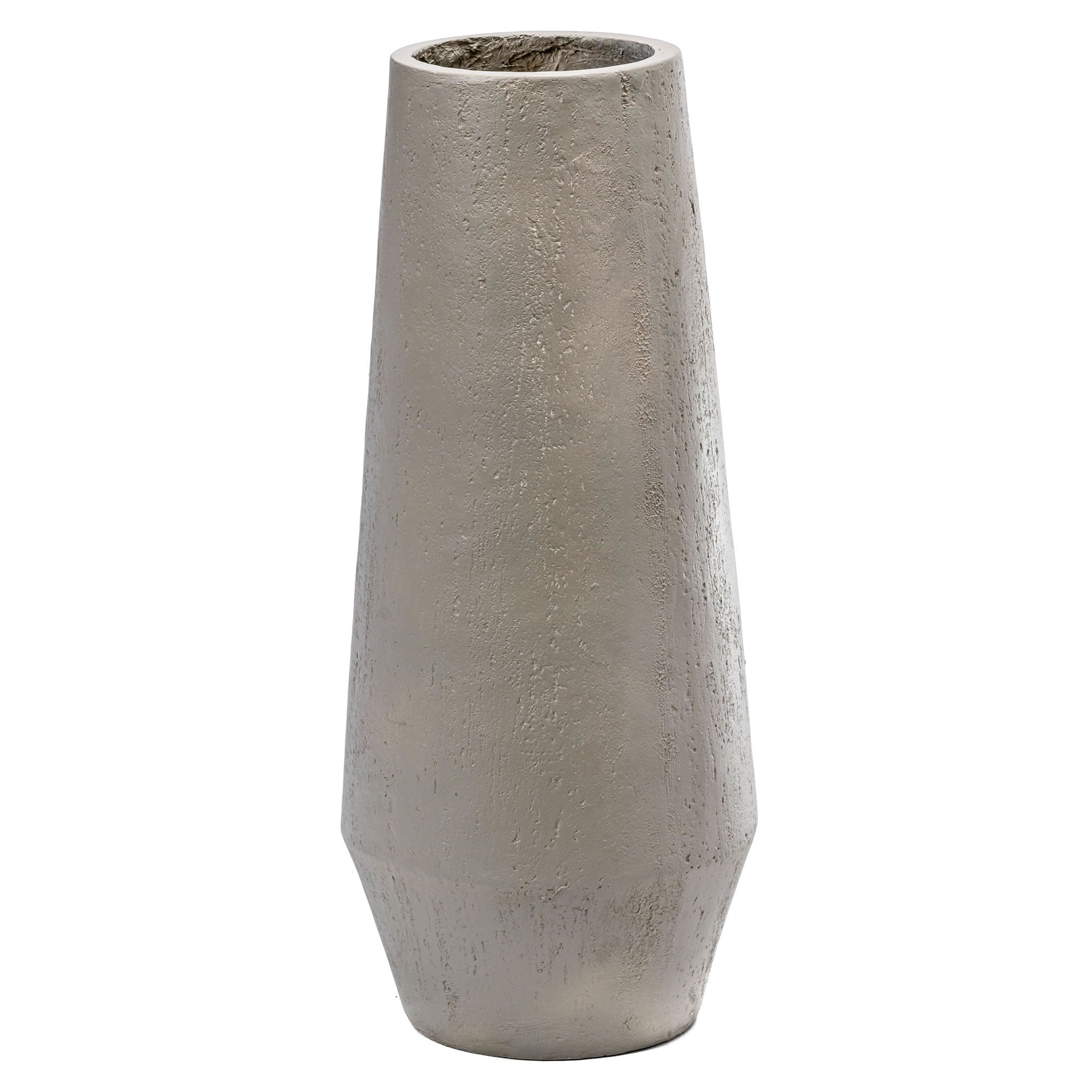 Travertine Effect Large Vase- Grey