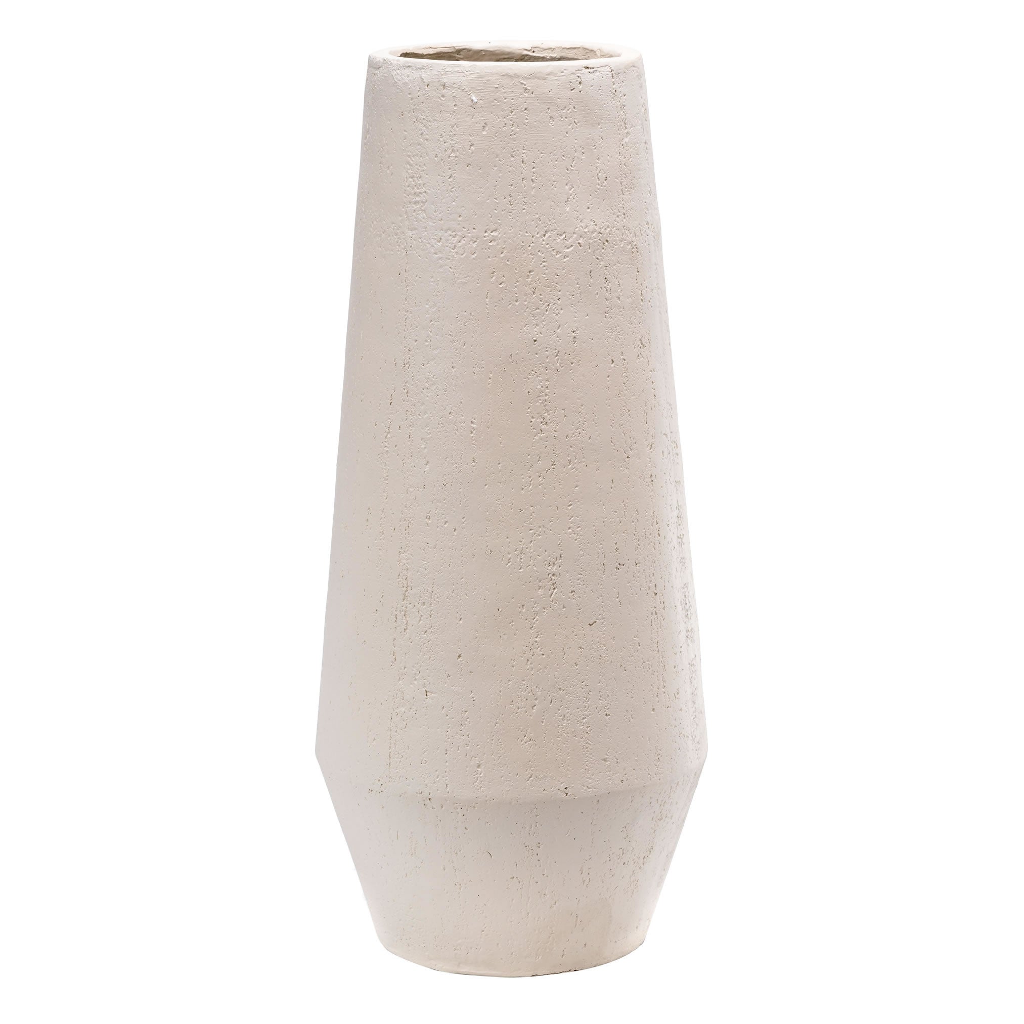 Travertine Effect Small Vase- White