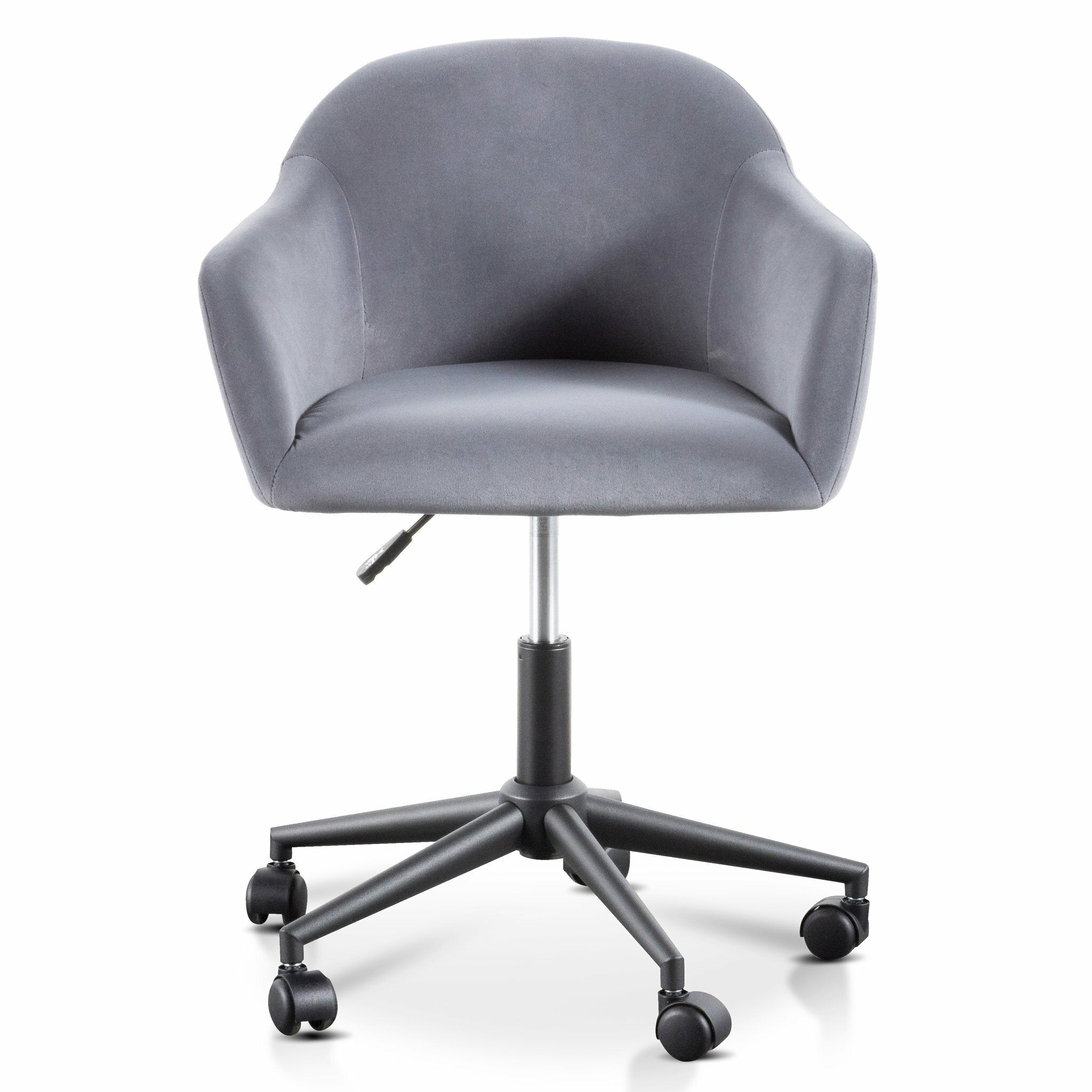 Enoch Charcoal Velvet office Chair - Black Base