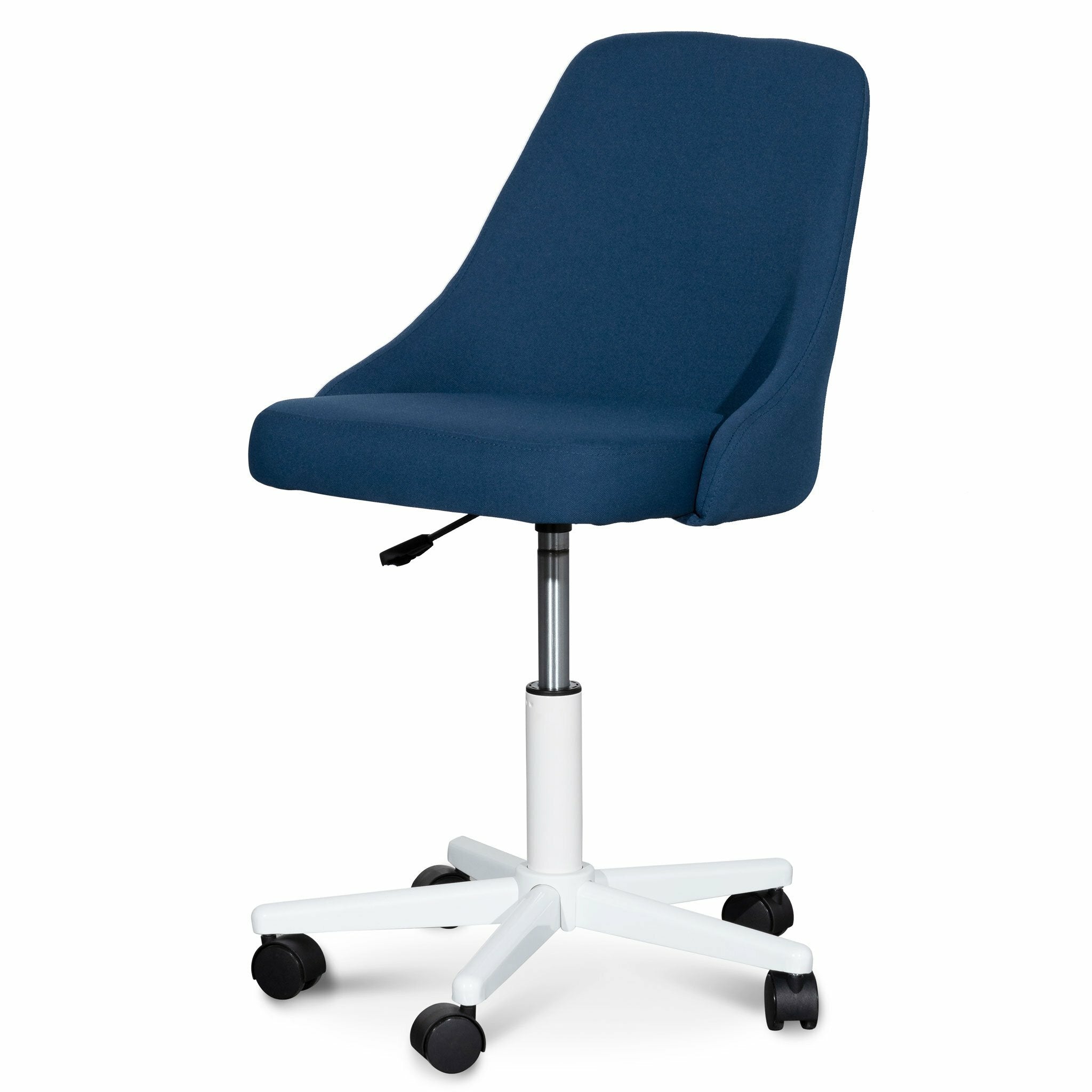 Ernesto Space Blue Fabric Office Chair - White Base
