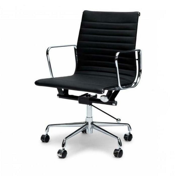 Floyd Leather Low Back Office Chair – Black