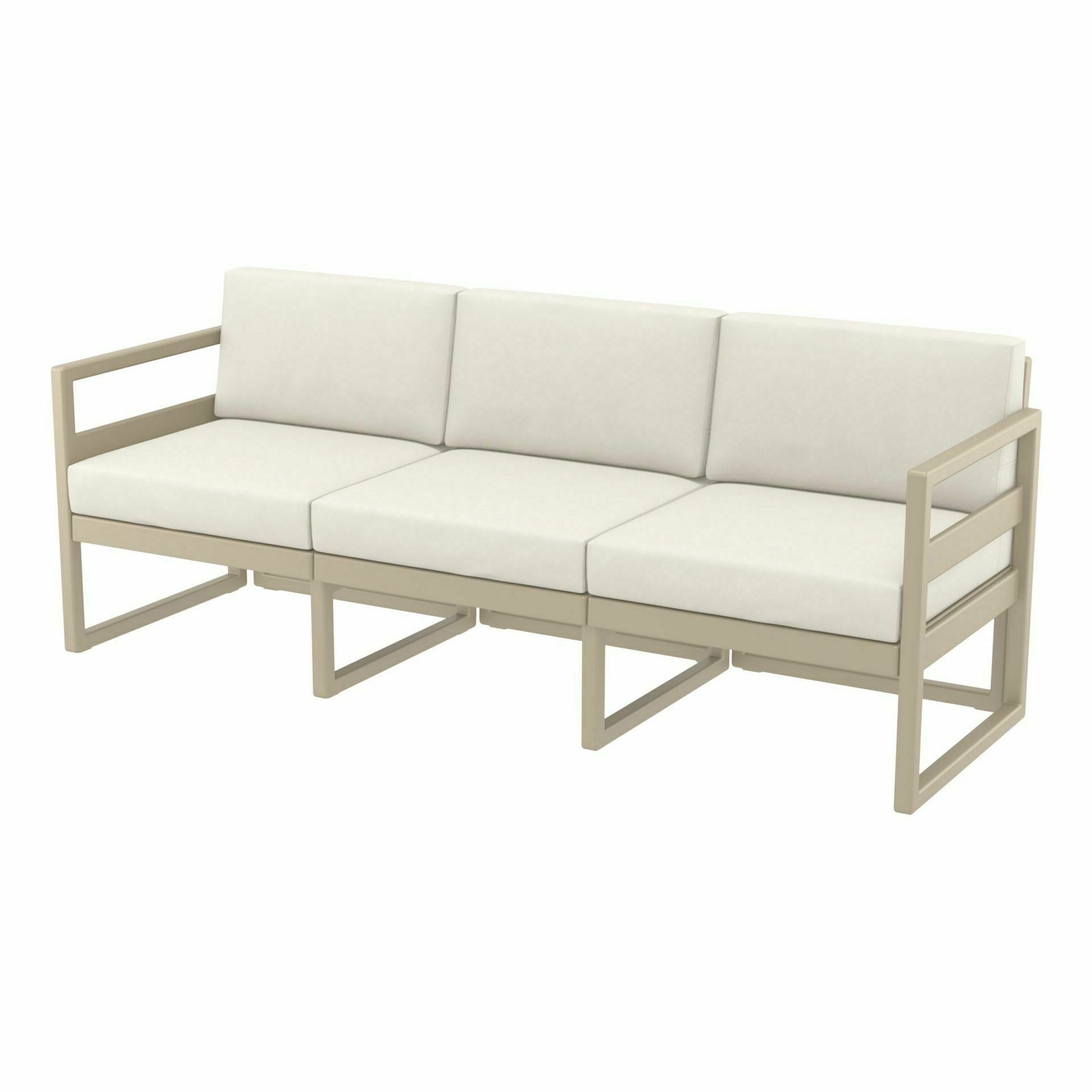 Mykonos Lounge Sofa XL - With Beige Cushion - Taupe
