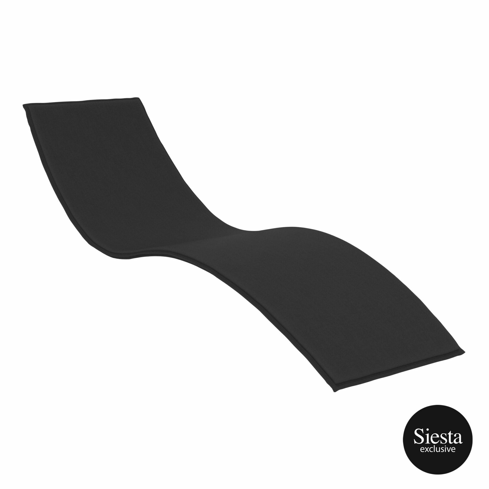 Slim Premium Sun Lounge Cushion - Black