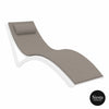 Pool Side 3 Piece Slim Sun Lounger Package with Ocean Side Table - White with Taupe Cushion