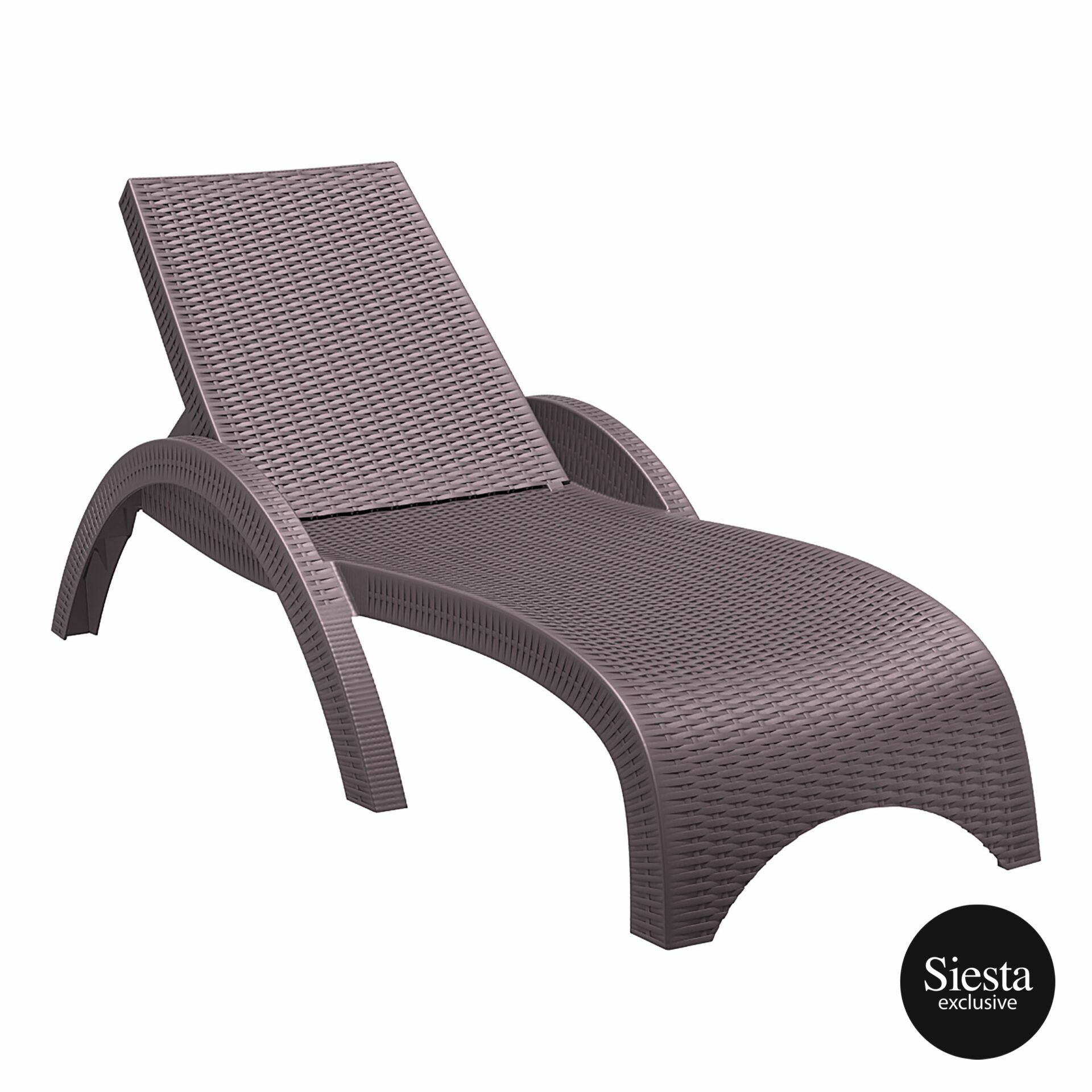 Fiji Sunlounger/Tequila Side Table 3 Pc Package - Chocolate