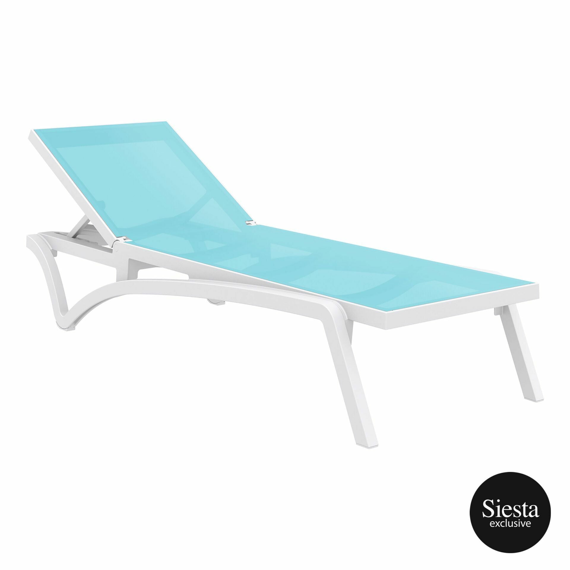 Tahiti Premium Sun Lounge - White / Turquoise