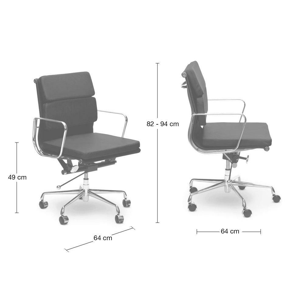 Ashton Low Back Office Chair - White Leather