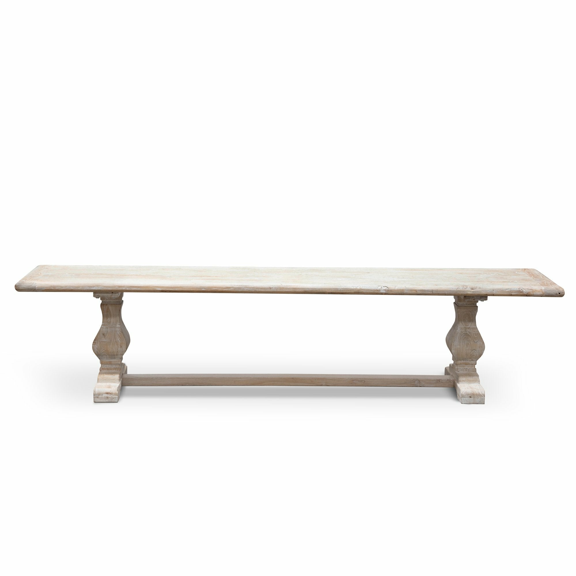 Titan 2m Reclaimed ELM Wood Bench - White Washed