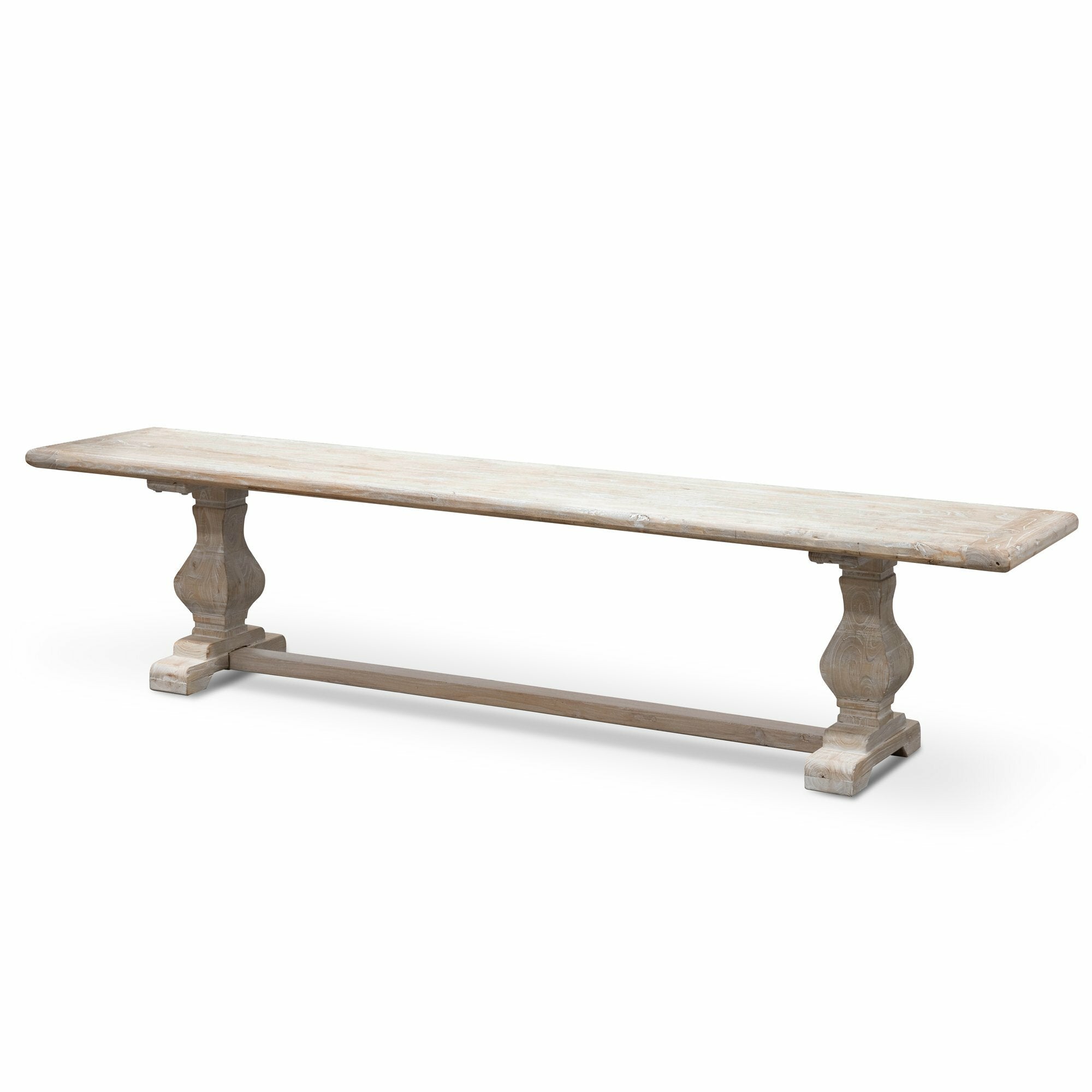 Titan 2m Reclaimed ELM Wood Bench - White Washed